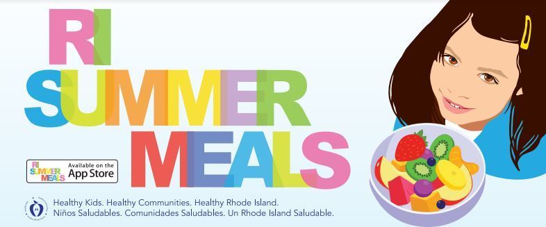 RI Summer Meals flyer with information on how to obtain 